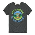 thumbnail image 1 of Pete The Cat - Life Is Groovy By The Campfire - Toddler And Youth Short Sleeve Graphic T-Shirt, 1 of 6