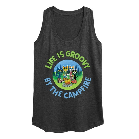 Pete The Cat - Life Is Groovy By The Campfire - Women's Racerback Tank Top