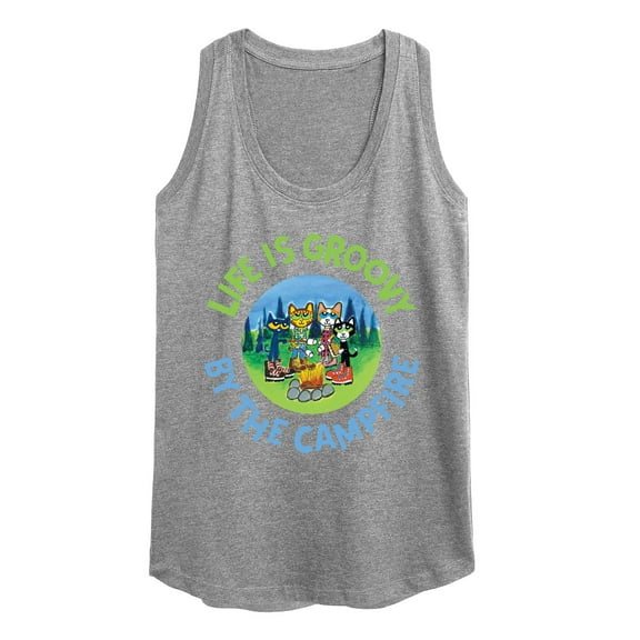 Pete The Cat - Life Is Groovy By The Campfire - Women's Racerback Tank Top