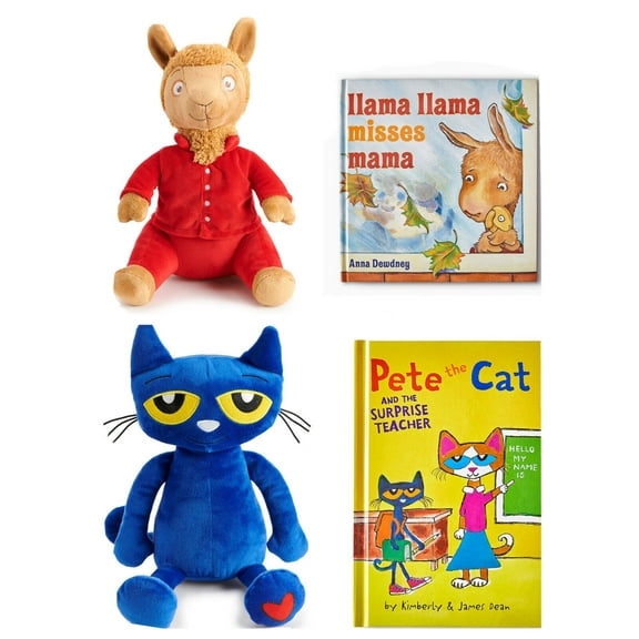 Pete The Cat & Llama Llama Red Pajama & Book Set Plush Dolls 12 Kohls Gift New