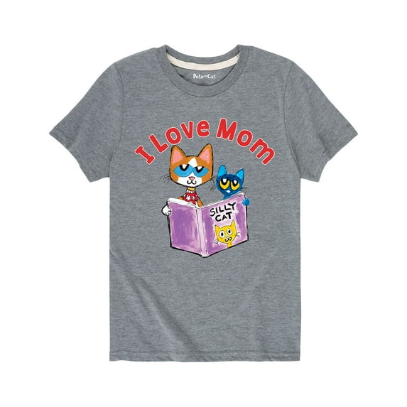 Pete The Cat - Love Mom - Youth Short Sleeve Graphic T-Shirt