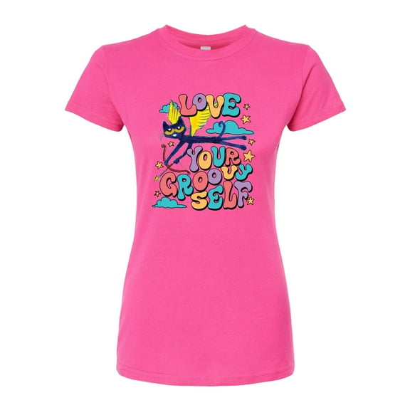 Pete The Cat - Love Yourself - Juniors Fitted Graphic T-Shirt