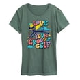 thumbnail image 1 of Pete The Cat - Love Yourself - Women's Short Sleeve Graphic T-Shirt, 1 of 6