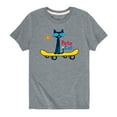 thumbnail image 1 of Pete The Cat - Magic Sunglasses Skateboard - Youth Short Sleeve Graphic T-Shirt, 1 of 5