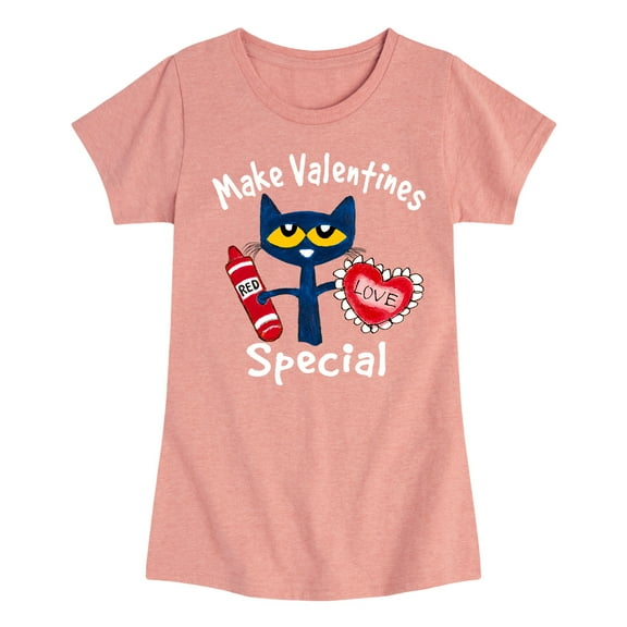 Pete The Cat - Make Valentine Special - Toddler And Youth Girls Short Sleeve Graphic T-Shirt