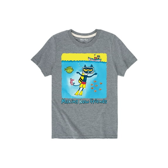 Pete The Cat - Making Friends Multi - Toddler Short Sleeve Graphic T-Shirt