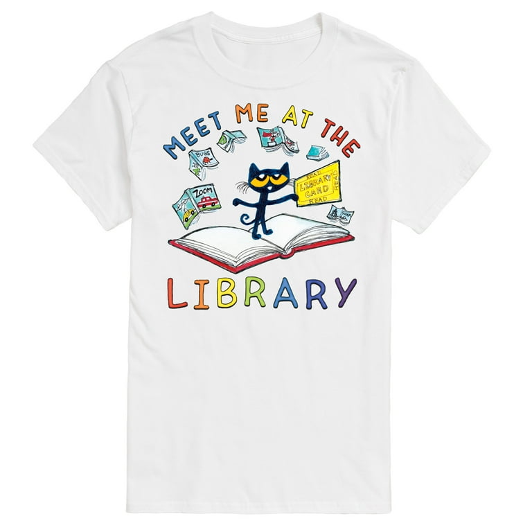 Pete The Cat - Meet Me At The Library - Men's Short Sleeve Graphic