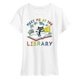thumbnail image 1 of Pete The Cat - Meet Me At The Library - Women's Short Sleeve Graphic T-Shirt, 1 of 6
