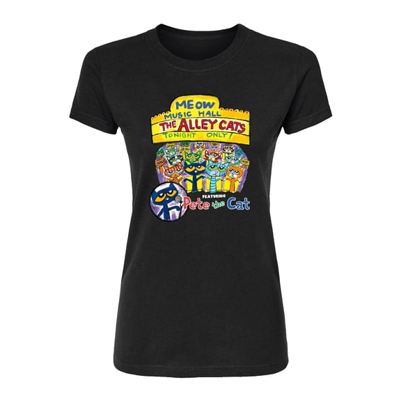 Pete The Cat - Meow Music Hall - Juniors Fitted Graphic T-Shirt