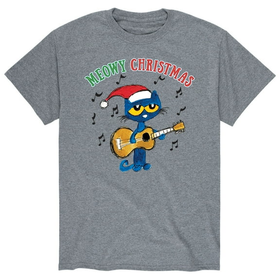 Pete The Cat - Meowy Christmas Pete With Guitar - Men's Short Sleeve Graphic T-Shirt
