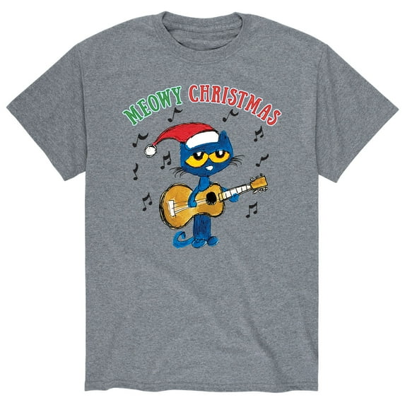Pete The Cat - Meowy Christmas Pete With Guitar - Men's Short Sleeve Graphic T-Shirt