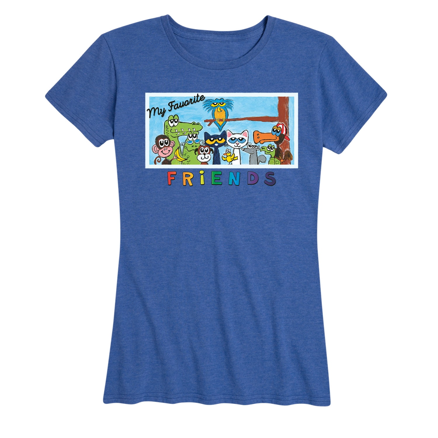 Pete The Cat My Favorite Friends Women's Short Sleeve Graphic T