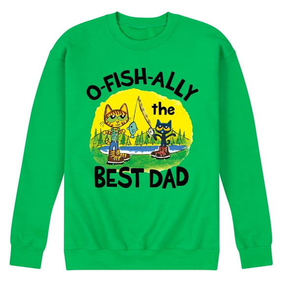 Pete The Cat - O-Fish-Ally The Best Dad - Men's Crew Neck Fleece Pullover