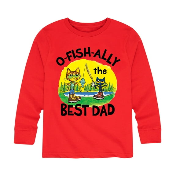 Pete The Cat - O-Fish-Ally The Best Dad - Toddler And Youth Long Sleeve Graphic T-Shirt