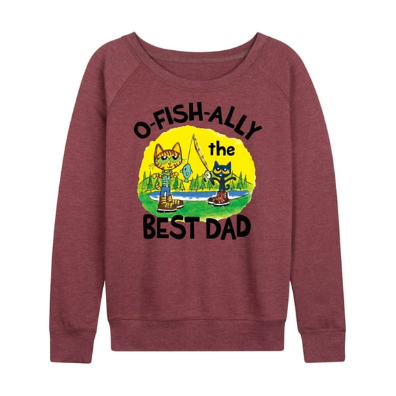 Pete The Cat - O-fish-ally The Best Dad - Women's Lightweight French Terry Long Sleeve Shirt