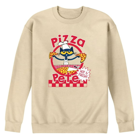 Pete The Cat - Papa Petes Pizza - Men's Crew Fleece Sweatshirt