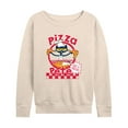 thumbnail image 1 of Pete The Cat - Papa Petes Pizza - Women's French Terry Long Sleeve Shirt, 1 of 5