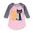 thumbnail image 1 of Pete The Cat - Pete Do Your Best - Youth Girl Shirt Tail Raglan, 1 of 5