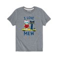 thumbnail image 1 of Pete The Cat - Pete I Love Mew - Youth Short Sleeve Graphic T-Shirt, 1 of 5