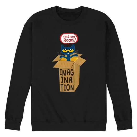 Pete The Cat - Pete In Imagination Box - Men's Crew Neck Fleece Pullover