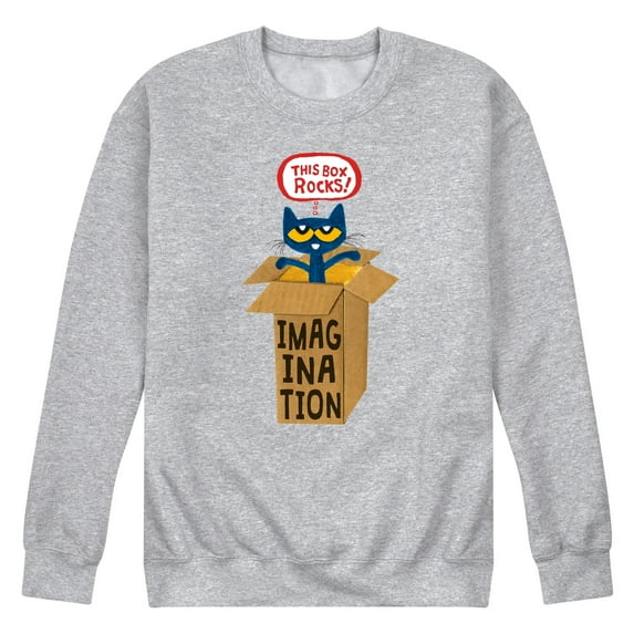 Pete The Cat - Pete In Imagination Box - Men's Crew Neck Fleece Pullover