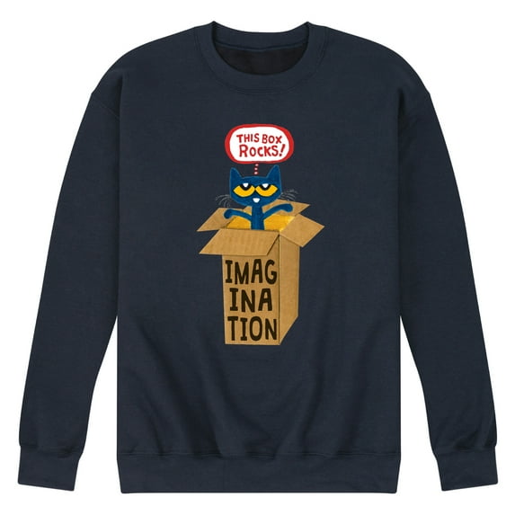 Pete The Cat - Pete In Imagination Box - Men's Crew Neck Fleece Pullover