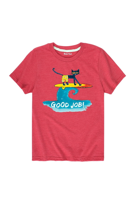 - Pete Surfing Wave - Toddler Short Sleeve Graphic T-Shirt