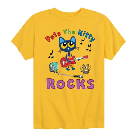 Pete The Cat - Pete The Kitty Rocks - Toddler And Youth Short Sleeve Graphic T-Shirt