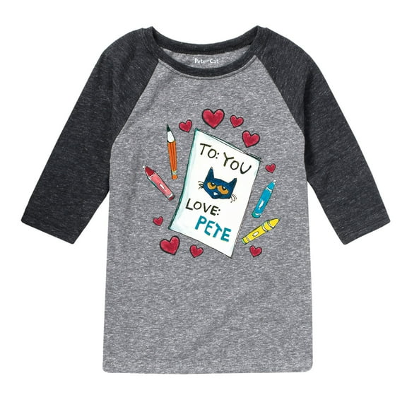 Pete The Cat - Pete Valentine Card - Youth Raglan
