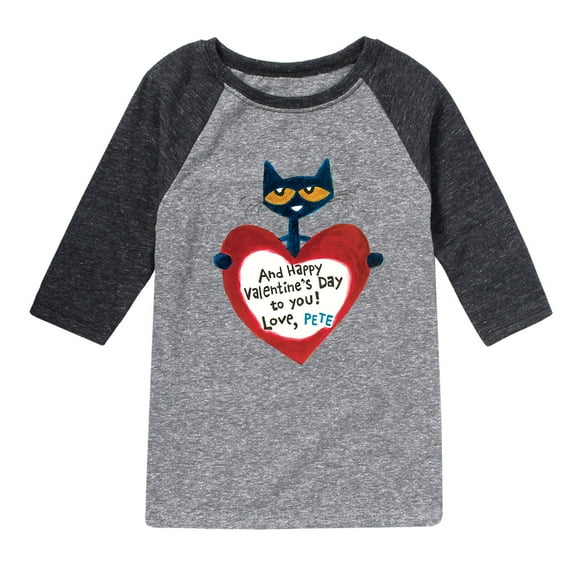 Pete The Cat - Pete Valentine Heart - Youth Raglan