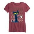 thumbnail image 1 of Pete The Cat - Pete With Coffee Adult - Women's Short Sleeve Graphic T-Shirt, 1 of 5