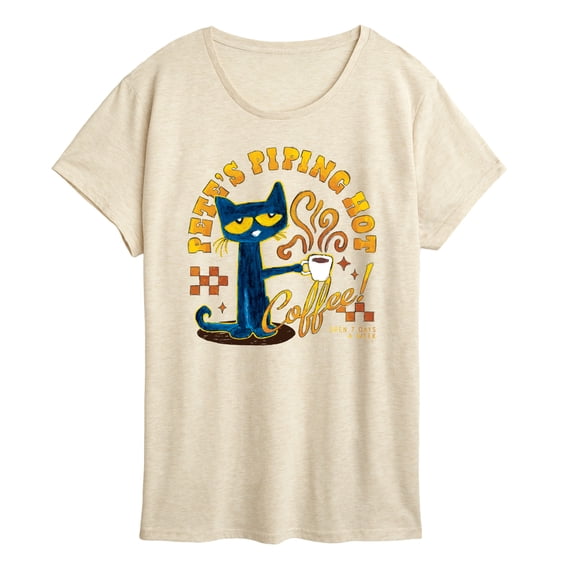 Pete The Cat - Petes Piping Hot Coffee - Women's Short Sleeve Graphic T-Shirt