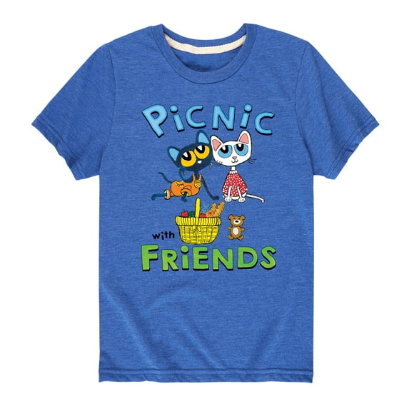 Pete The Cat - Picnic With Friends - Toddler And Youth Short Sleeve Graphic T-Shirt