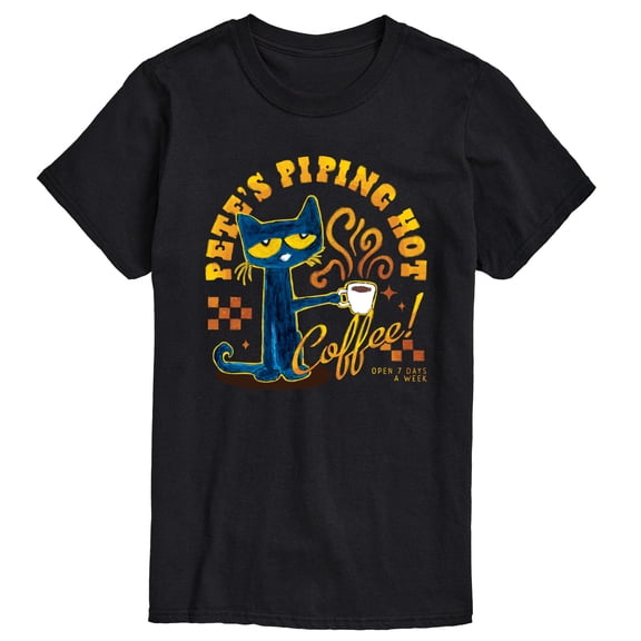Pete The Cat - Piping Hot Coffee - Men's Short Sleeve Graphic T-Shirt