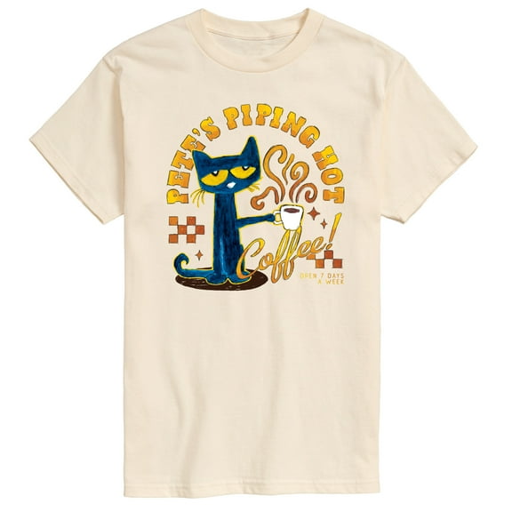 Pete The Cat - Piping Hot Coffee - Men's Short Sleeve Graphic T-Shirt