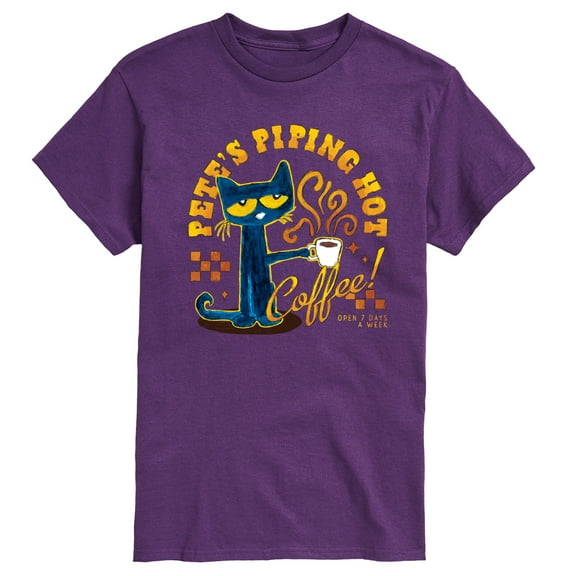 Pete The Cat - Piping Hot Coffee - Men's Short Sleeve Graphic T-Shirt