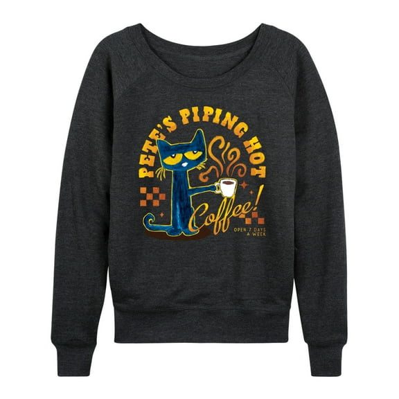 Pete The Cat - Piping Hot Coffee - Women's French Terry Long Sleeve Shirt
