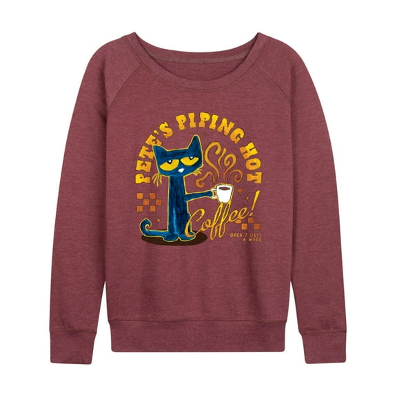 Pete The Cat - Piping Hot Coffee - Women's French Terry Long Sleeve Shirt