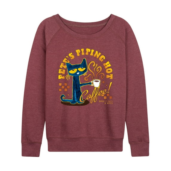 Pete The Cat - Piping Hot Coffee - Women's French Terry Long Sleeve Shirt