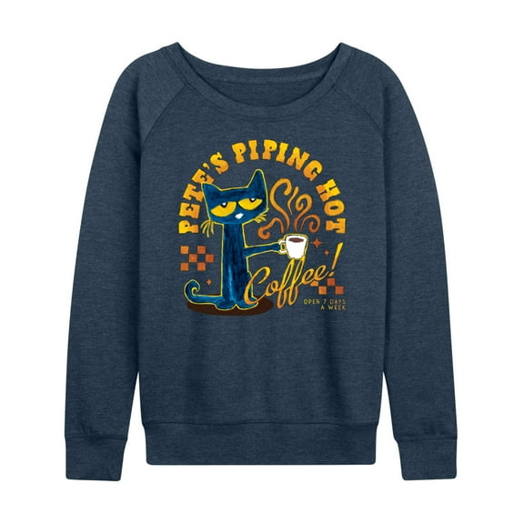 Pete The Cat - Piping Hot Coffee - Women's French Terry Long Sleeve Shirt