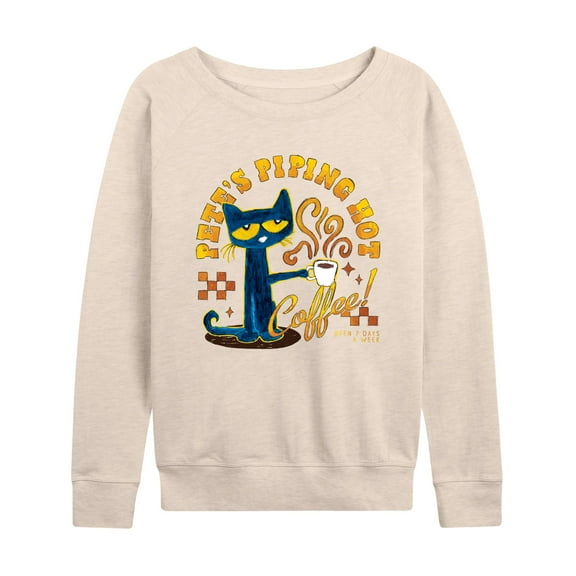 Pete The Cat - Piping Hot Coffee - Women's French Terry Long Sleeve Shirt