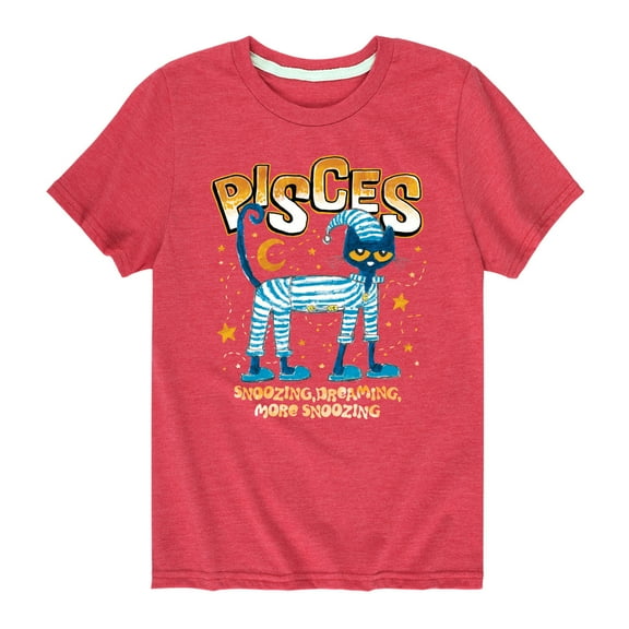 Pete The Cat - Pisces - Toddler And Youth Short Sleeve Graphic