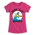thumbnail image 1 of Pete The Cat - Ride The Waves - Toddler And Youth Girls Short Sleeve Graphic T-Shirt, 1 of 6