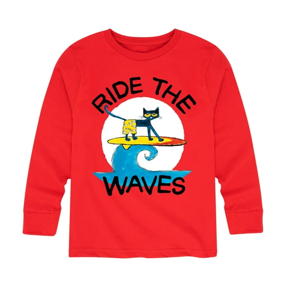 Pete The Cat - Ride The Waves - Toddler And Youth Long Sleeve Graphic T-Shirt