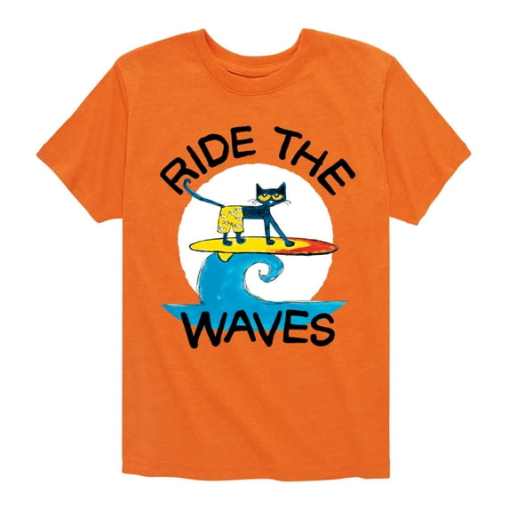 Pete The Cat - Ride The Waves - Toddler And Youth Short Sleeve Graphic T-Shirt