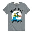 thumbnail image 1 of Pete The Cat - Ride The Waves - Toddler And Youth Short Sleeve Graphic T-Shirt, 1 of 6