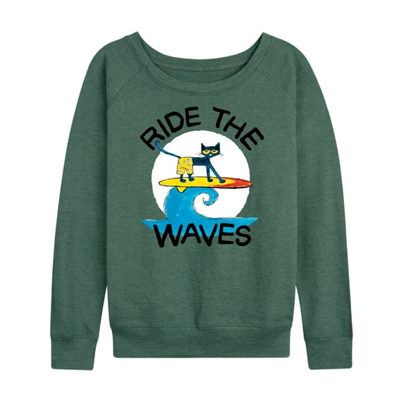 Pete The Cat - Ride The Waves - Women's Lightweight French Terry Long Sleeve Shirt