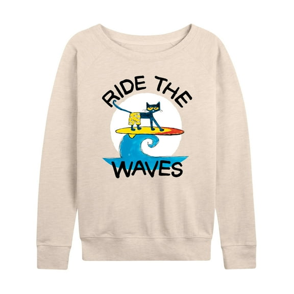 Pete The Cat - Ride The Waves - Women's Lightweight French Terry Long Sleeve Shirt