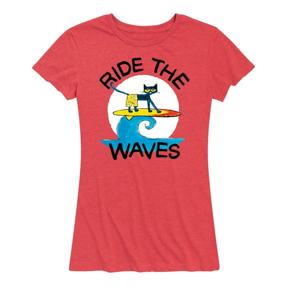 Pete The Cat - Ride The Waves - Women's Short Sleeve Graphic T-Shirt