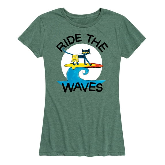 Pete The Cat - Ride The Waves - Women's Short Sleeve Graphic T-Shirt